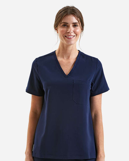 Onna Women's Limitless V-Neck Stretch Scrub Top NN300 #colormdl_Navy