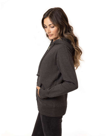 econscious Women's Heathered Full-Zip Hooded Sweatshirt EC4580 #colormdl_Charcoal