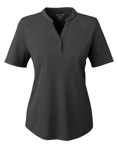 North End Women's Replay Recycled Polo NE102W #color_Black