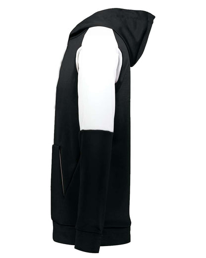 Holloway Youth Blue Chip Hooded Sweatshirt 222640 #color_Black/ White