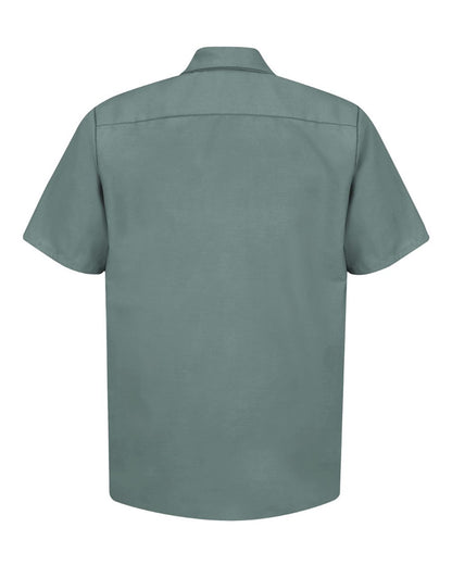 Red Kap Men's Tall Industrial Short Sleeve Work Shirt SP24T #color_Light Green
