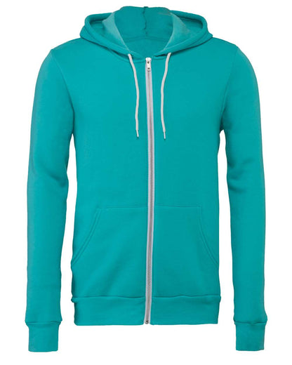 BELLA + CANVAS Sponge Fleece Full-Zip Hoodie 3739 #color_Teal