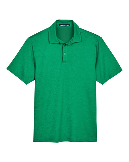 Devon & Jones Men's CrownLux Performance® Address Mélange Polo DG22 #color_Kelly Green Heather