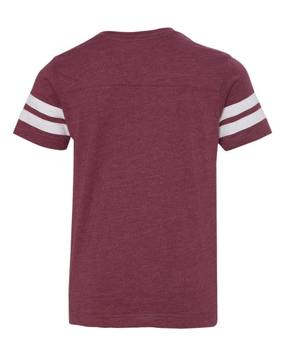 LAT Youth Football Fine Jersey Tee 6137 #color_Vintage Burgundy/ White