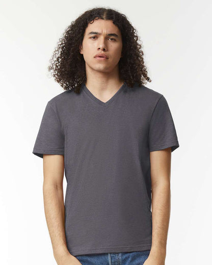 American Apparel CVC V-Neck Tee 2006CVC #colormdl_Heather Charcoal