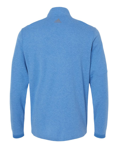 Adidas Men's 3-Stripe Quarter-Zip Sweater Pullover A554 #color_Focus Blue Melange