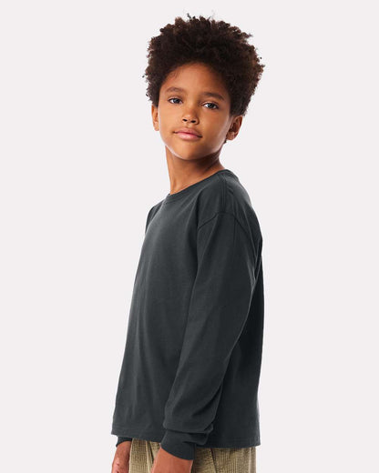BELLA + CANVAS Youth 6oz. Heavyweight Long Sleeve Tee 3511Y #colormdl_Dark Grey