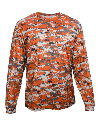 Badger Digital Camo Long Sleeve T-Shirt 4184 #color_Burnt Orange Digital