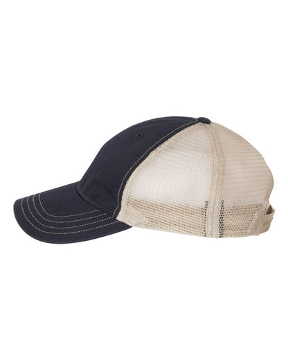 Richardson Garment-Washed Trucker Cap 111 #color_Navy/ Khaki