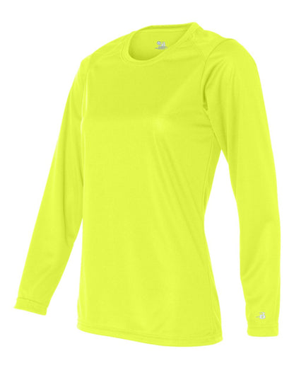 Badger Women's B-Core Long Sleeve T-Shirt 4164 #color_Safety Yellow