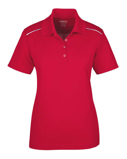 CORE365 Women's Radiant Performance Piqué Polo with Reflective Piping 78181R #color_Classic Red