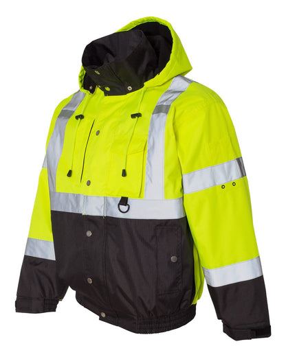 Kishigo Unisex Ripstop Bomber Jacket JS130-132 #color_Lime/ Black