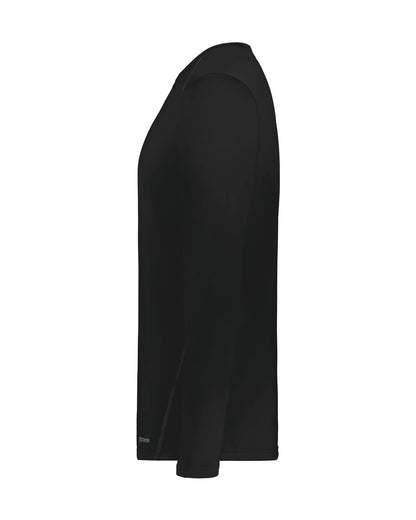 Holloway Unisex Essential Long Sleeve T-Shirt Powered By Coolcore 222138 #color_Black