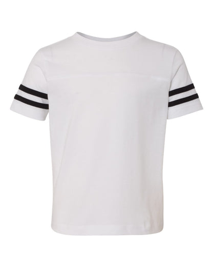 Rabbit Skins Toddler Football Fine Jersey Tee 3037 #color_White Solid/ Black