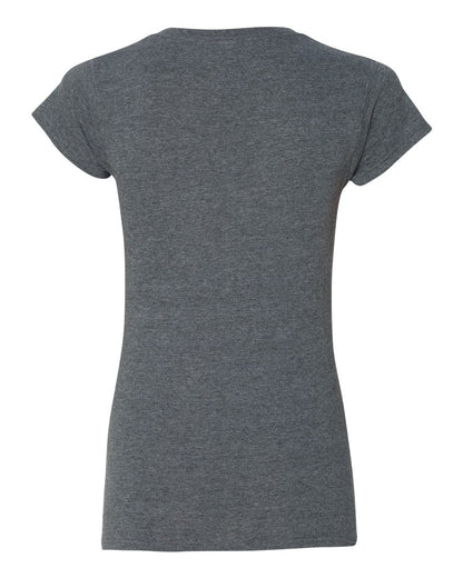 Gildan Women's Softstyle® V-Neck T-Shirt 64V00L #color_Dark Heather