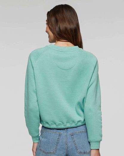 LAT Women's Relaxed 3-End Boxy Fleece Crewneck Sweatshirt 3528 #colormdl_Saltwater