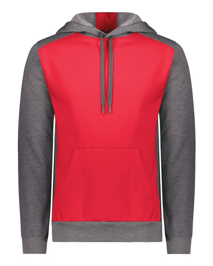 Augusta Sportswear Eco Revive™ Three-Season Triblend Fleece Hooded Sweatshirt 6865 #color_Scarlet/ Carbon Heather