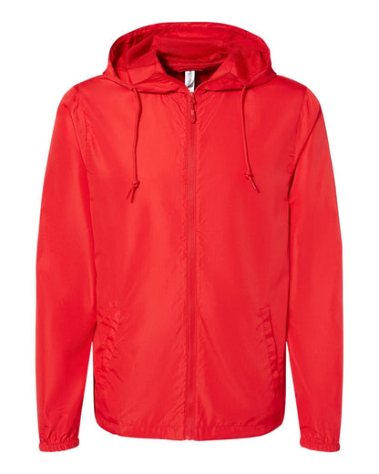 Independent Trading Co. Lightweight Windbreaker Full-Zip Jacket EXP54LWZ #color_Red