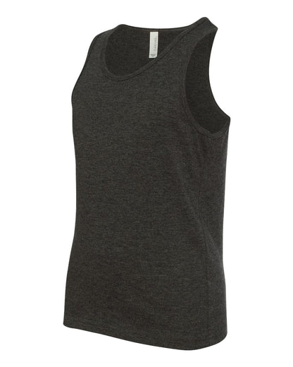 BELLA + CANVAS Youth Heather CVC Tank 3480YCVC #color_Dark Grey Heather