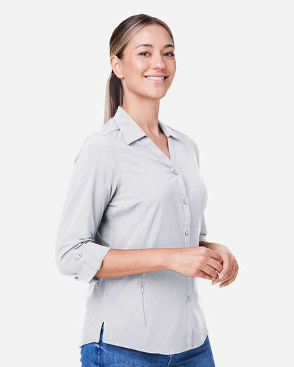 CORE365 Women's Ultra UVP® Marina Shirt CE510LW #colormdl_Platinum
