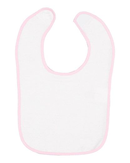 Rabbit Skins Infant Contrast Trim Terry Bib 1003 #color_Pink