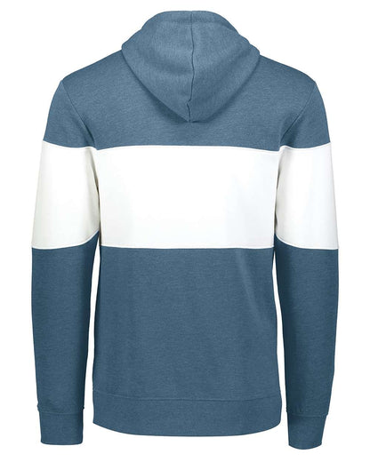 Holloway Men's All-American Fleece Colorblocked Hooded Sweatshirt 229563 #color_Storm Heather/ White
