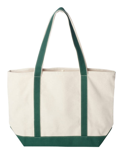 Liberty Bags Carmel Classic XL Cotton Canvas Resort Tote 8872 #color_Natural/ Forest