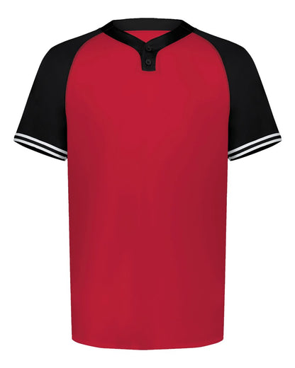 Augusta Sportswear Cutter Henley Jersey 6905 #color_Scarlet/ Black