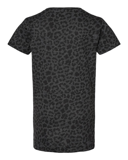 LAT Girls' Fine Jersey Tee 2616 #color_Black Leopard