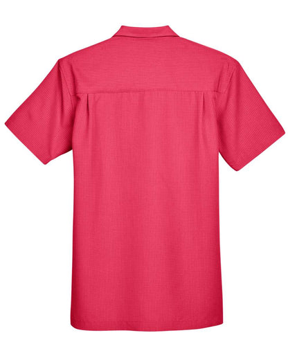 Harriton Men's Barbados Textured Camp Shirt M560 #color_Parrot Red