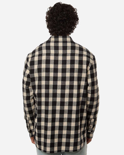 Boxercraft Men's Flannel Button Down Shirt BU7401 #colormdl_Black/ Ecru Buffalo Plaid