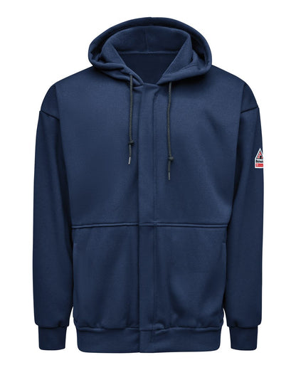 Bulwark Men's Tall Full-Zip Fleece Hooded Sweatshirt SMZ8T #color_Navy
