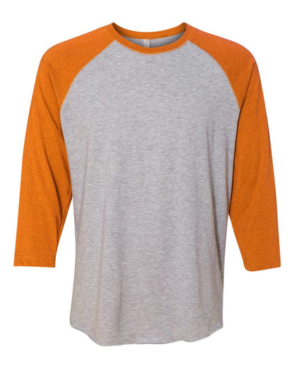 LAT Men's Baseball Fine Jersey Three-Quarter Sleeve Tee 6930 #color_Vintage Heather/ Vintage Orange