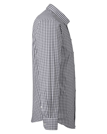Devon & Jones Men's CrownLux Performance® Gingham Dress Shirt DG536 #color_Graphite/ White