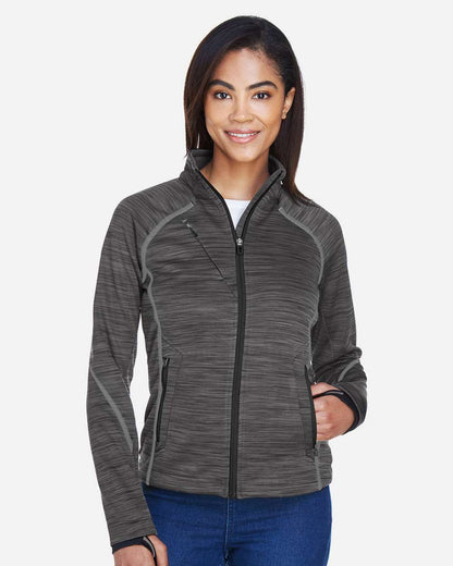North End Women's Flux Mélange Bonded Fleece Jacket 78697 #colormdl_Carbon/ Black