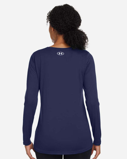 Under Armour Women's Team Tech™ Long Sleeve T-Shirt 1376852 #colormdl_Midnight Navy/ White
