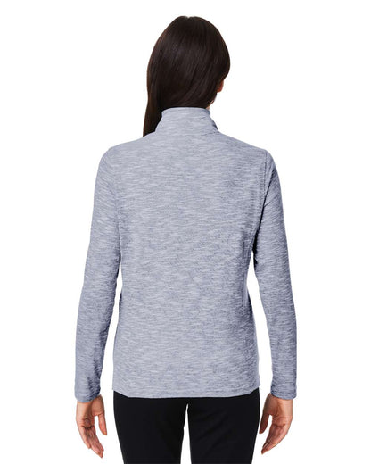 North End Women's Eclipse Jacquard Quarter-Zip Pullover NE415W #colormdl_Classic Navy Heather