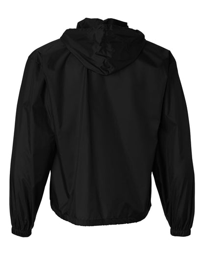 Augusta Sportswear Packable Half-Zip Hooded Pullover Jacket 3130 #color_Black