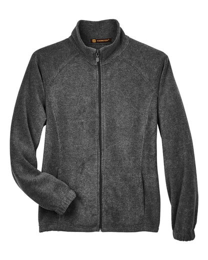 Harriton Women's Full-Zip Fleece M990W #color_Charcoal