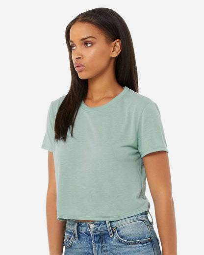 BELLA + CANVAS Women’s Flowy Crop Tee 8882 #colormdl_Dusty Blue