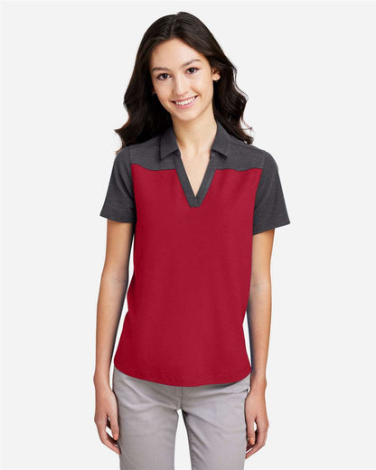 CORE365 Women's Fusion ChromaSoft™ Colorblock Polo CE112CW #colormdl_Classic Red/ Carbon Heather
