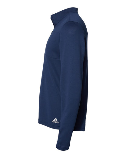 Adidas Men's 3-Stripe Double Knit Quarter-Zip Pullover A482 #color_Team Navy Blue/ Grey Two