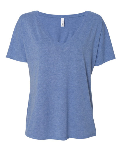 BELLA + CANVAS Women’s Slouchy V-Neck Tee 8815 #color_Blue Triblend