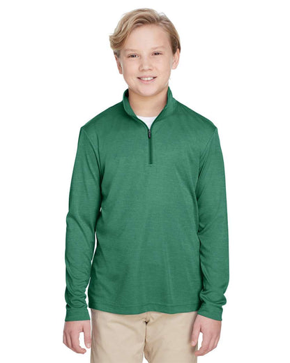 Team 365 Youth Zone Sonic Heather Performance Quarter-Zip Pullolver TT31HY #colormdl_Sport Forest Heather