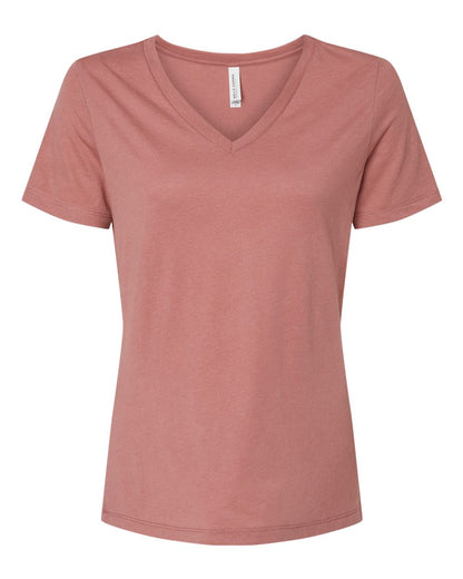 BELLA + CANVAS Women's Relaxed Triblend Short Sleeve V-Neck Tee 6415 #color_Mauve Triblend