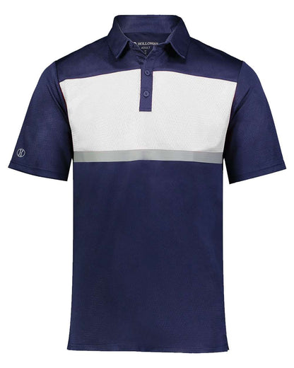 Holloway Men's Dry-Excel™ Prism Bold Polo 222576 #color_Navy/ White