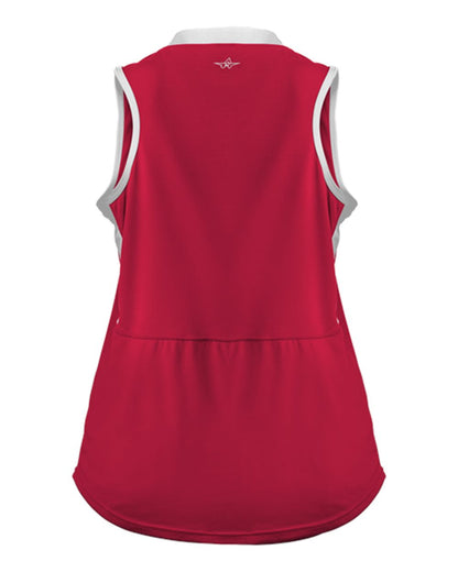 Alleson Athletic Women's Slide Fastpitch V-Neck Sleeveless Jersey 522XVW #color_Red/ White