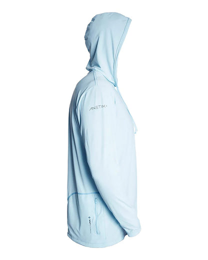 ANETIK Men's Low Pro Tech Hooded Long Sleeve T-Shirt MVLPRH8 #color_Sky Heathered