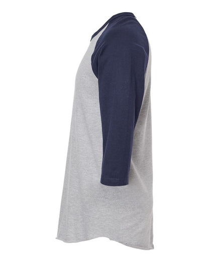 Tultex Fine Jersey Raglan T-Shirt 245 #color_Heather Grey/ Navy