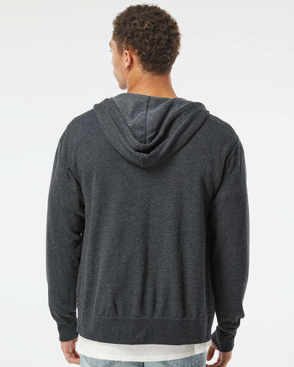 Independent Trading Co. Heathered French Terry Full-Zip Hooded Sweatshirt PRM90HTZ #colormdl_Charcoal Heather